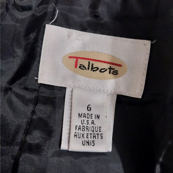 TALBOTS! BLACK & WHITE SILK/CASHMERE/WOOL HERRINGBONE PENCIL STYLE SKIRT! SZ 6 - Picture 8 of 10